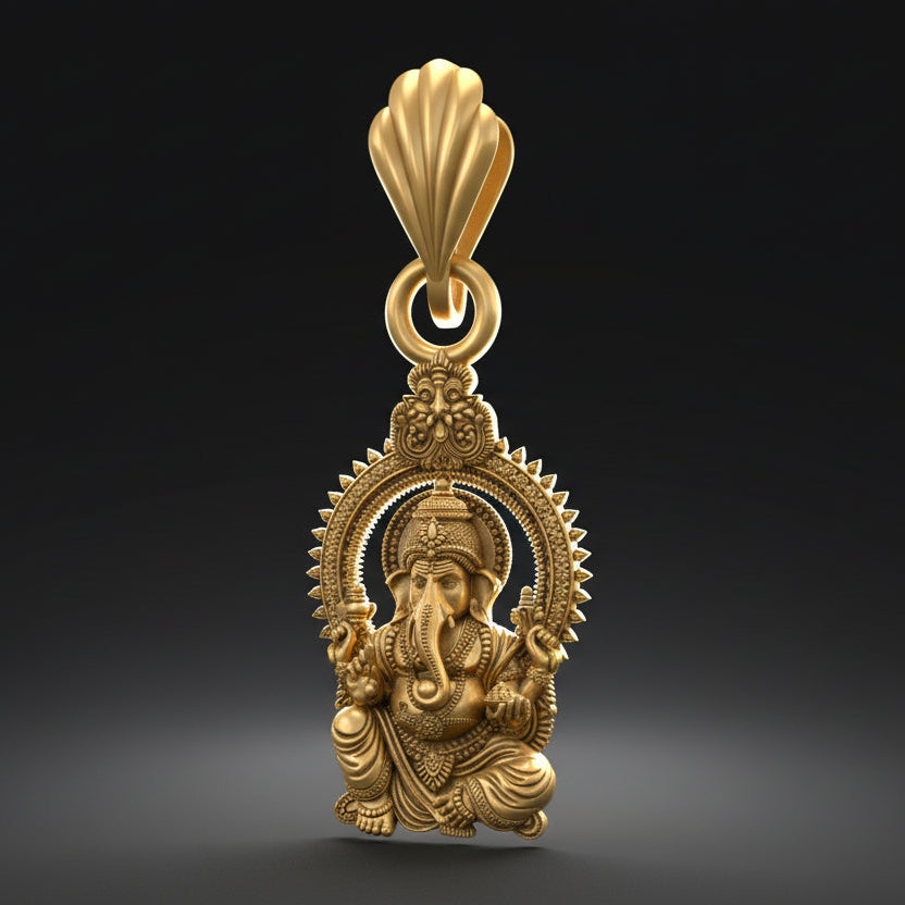 Ganesh Pendant STL File | 3D Printable Jewelry CAD Design