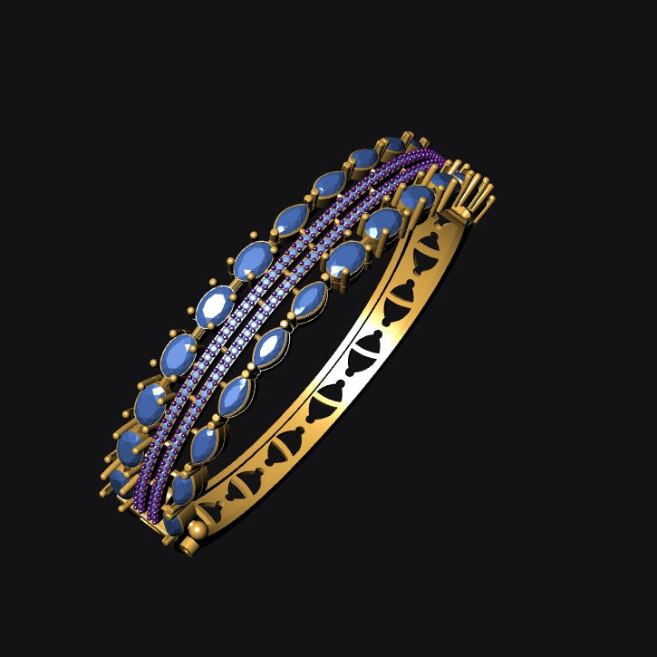 American Diamond Push Lock Bracelet Premium STL File