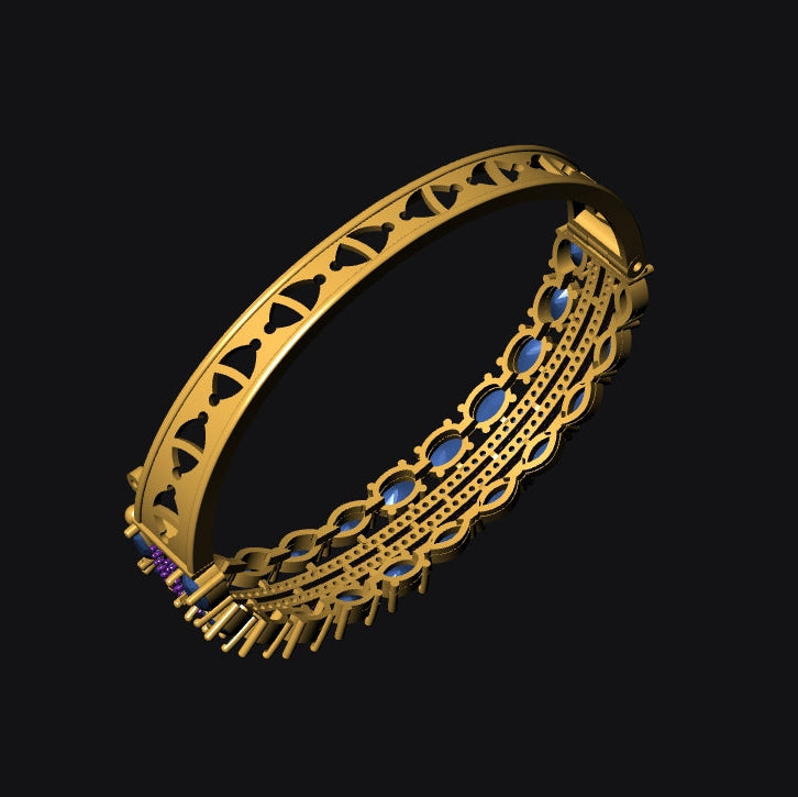 American Diamond Push-Lock Bracelet – Premium STL File