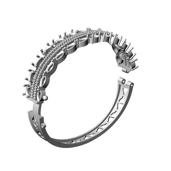 American Diamond Push Lock Bracelet Premium STL File