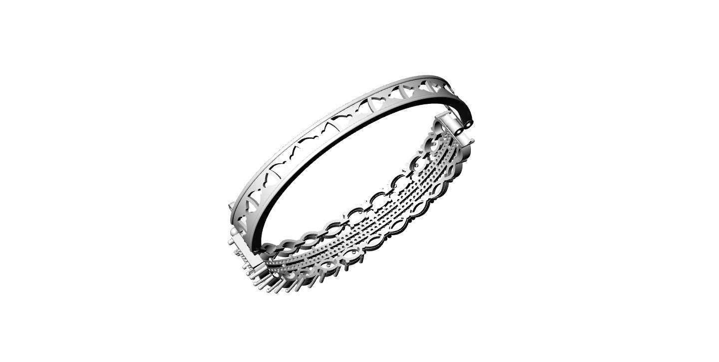 American Diamond Push Lock Bracelet Premium STL File