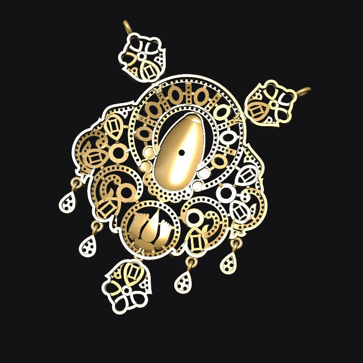 Traditional Goddess Balaji Temple Jewellery Set for Women | Necklace with Matching Earrings
