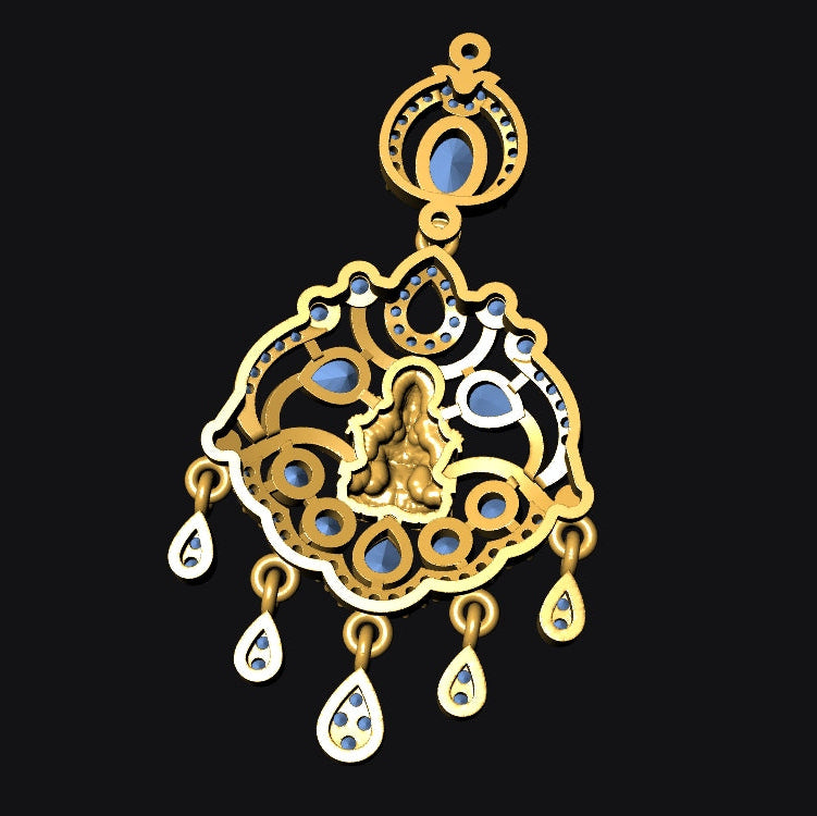 Traditional Goddess Lakshmi Temple Jewellery Set for Women | Necklace with Matching Earrings