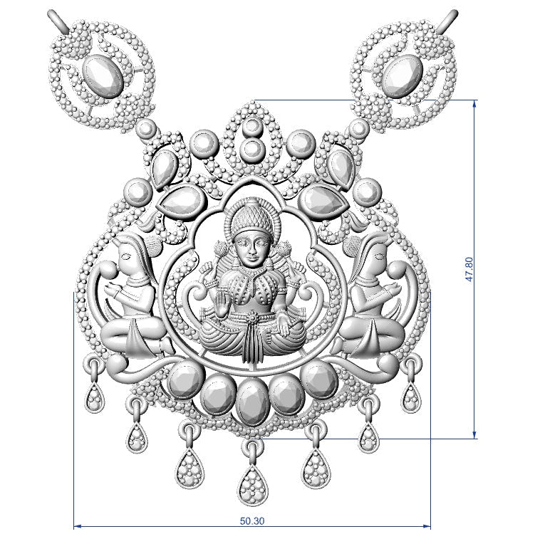 Traditional Goddess Lakshmi Temple Jewellery Set for Women | Necklace with Matching Earrings