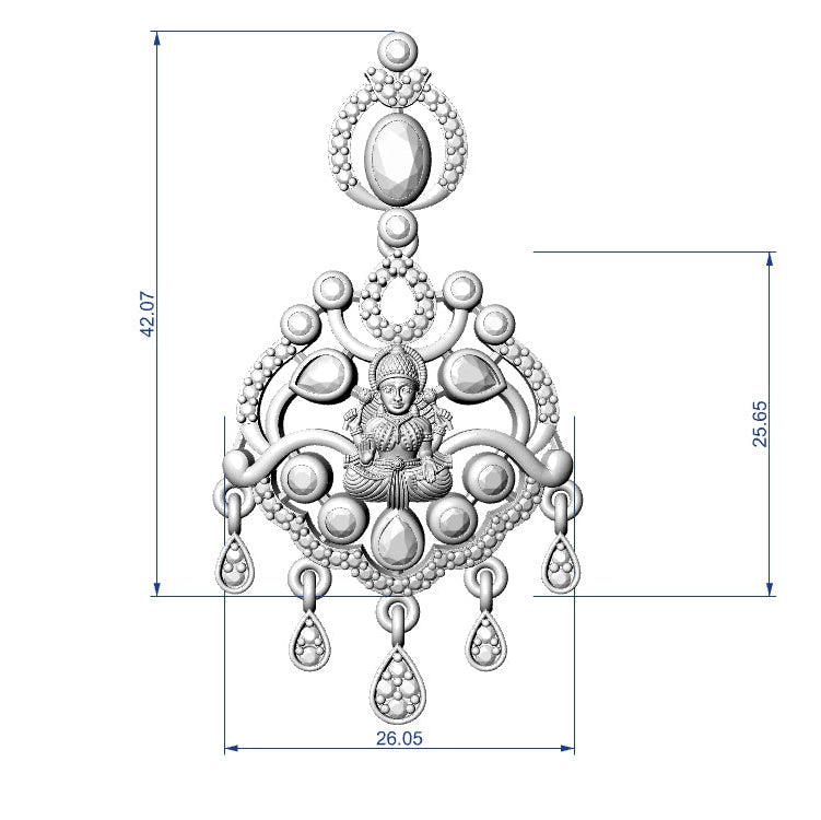 Traditional Goddess Lakshmi Temple Jewellery Set for Women | Necklace with Matching Earrings