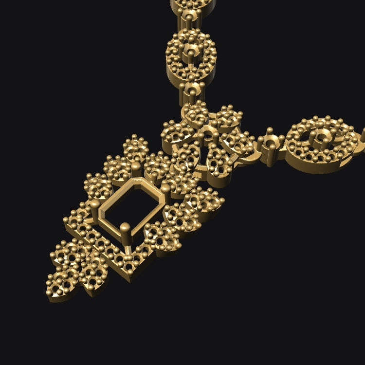 Necklace & Earring STL File American Diamond Push Setting No.8 Digital Download