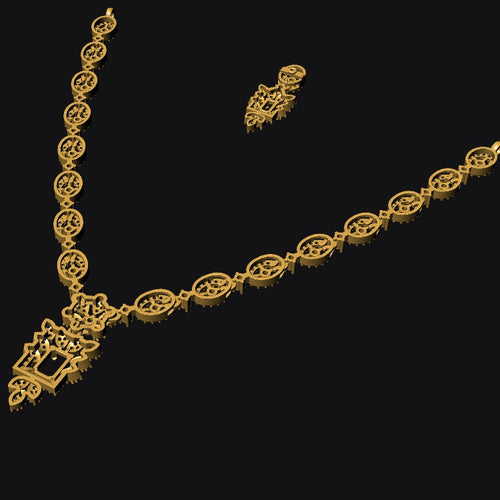 Necklace & Earring STL File American Diamond Push Setting No.8 Digital Download