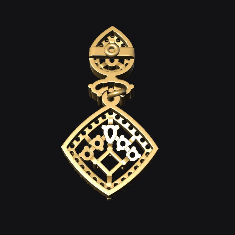 Necklace & Earring STL File American Diamond Push Setting No.7 Digital Download