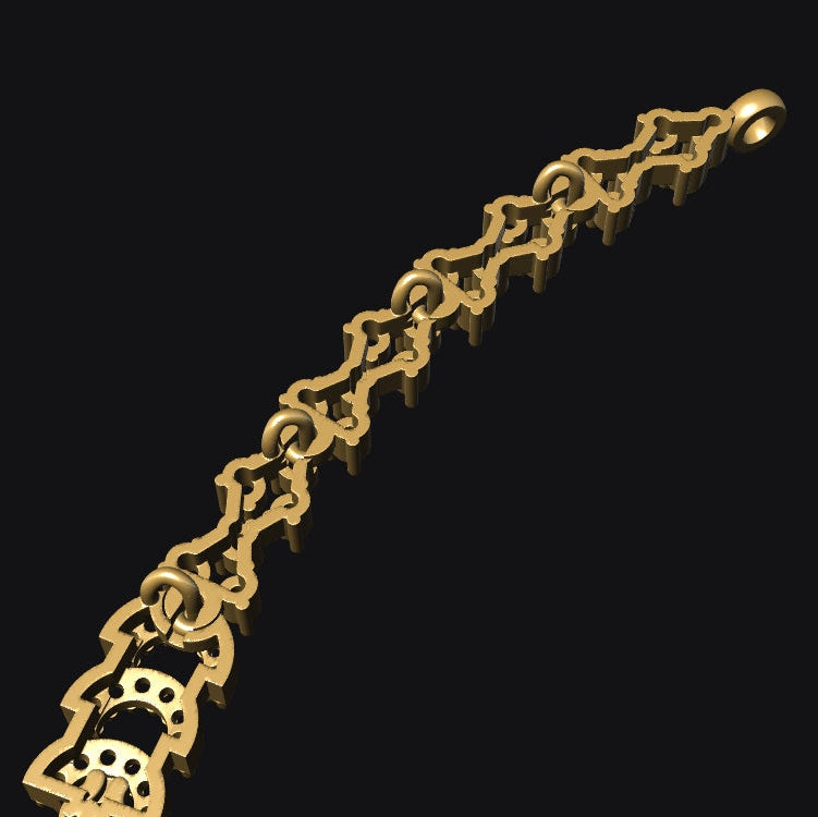 Necklace & Earring STL File American Diamond Push Setting No.7 Digital Download