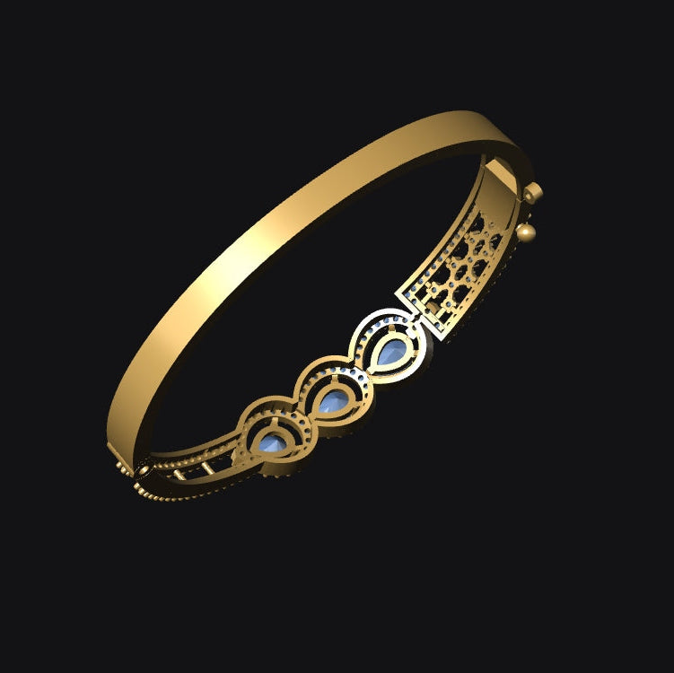 American Diamond Push Lock Bracelet Premium STL File