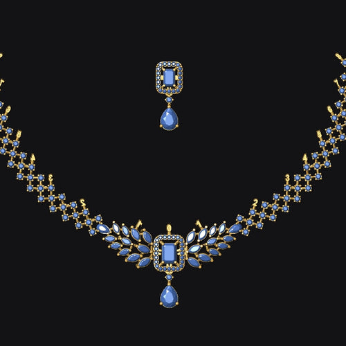 Necklace & Earring STL File American Diamond Push Setting No.6 Digital Download
