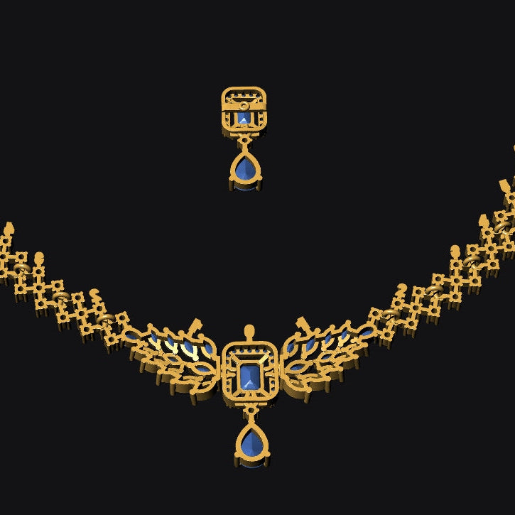 Necklace & Earring STL File American Diamond Push Setting No.6 Digital Download