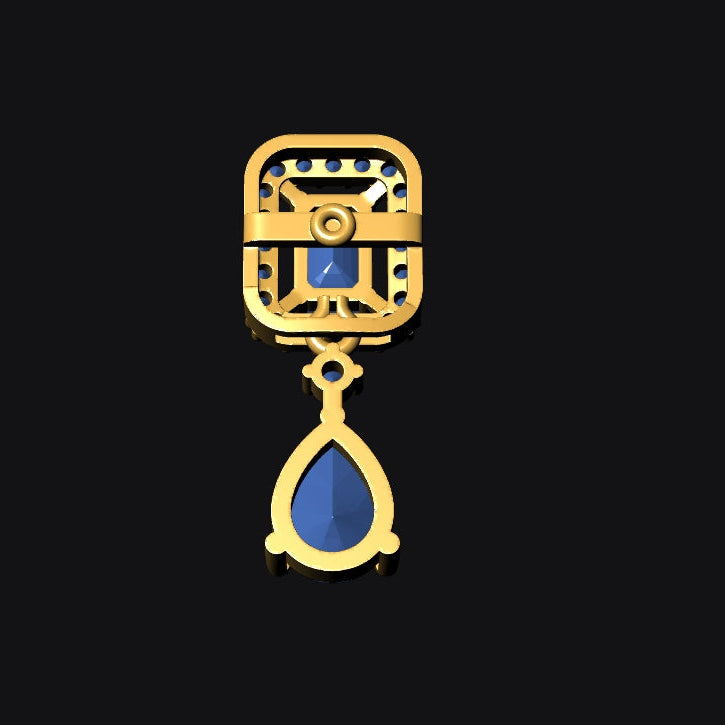 Necklace & Earring STL File American Diamond Push Setting No.6 Digital Download