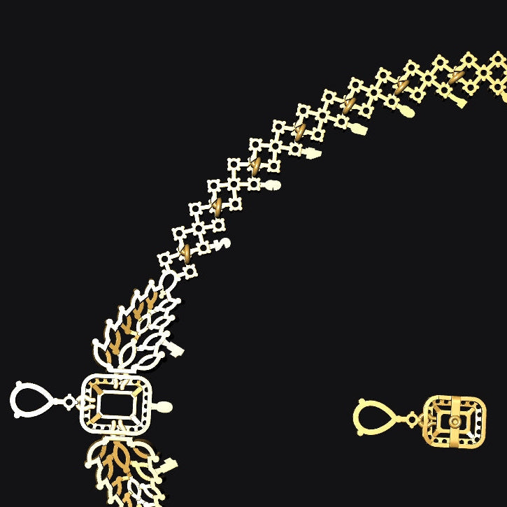 Necklace & Earring STL File American Diamond Push Setting No.6 Digital Download