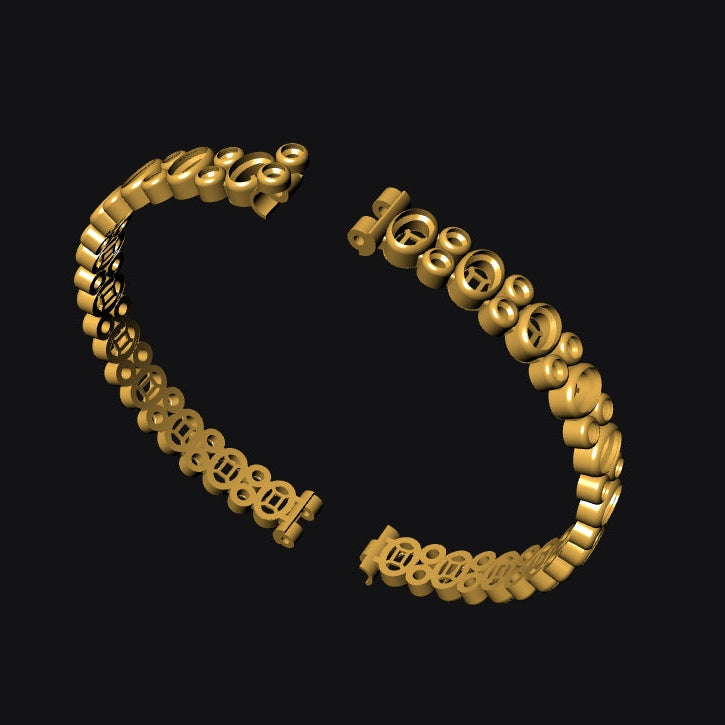 Bangle STL File American Diamond Push Setting Digital Download