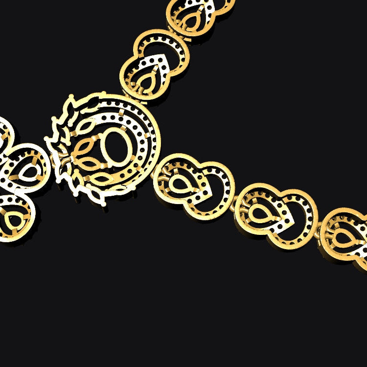 Long Necklace & Earring STL File Digital Download