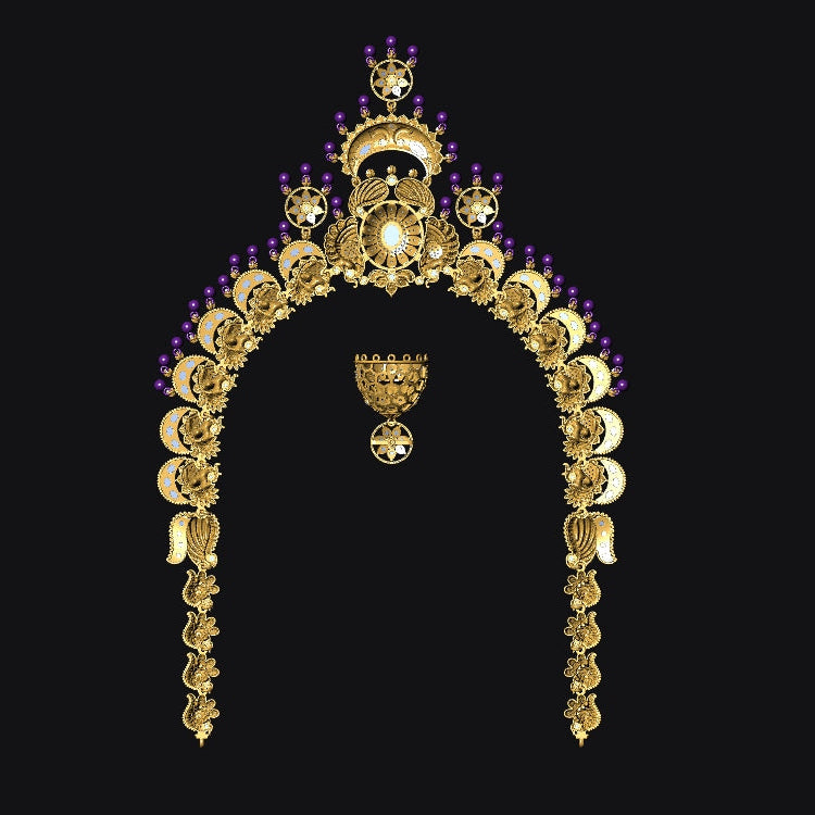 Traditional Temple Set Nakshi Necklace with Matching Jhumka