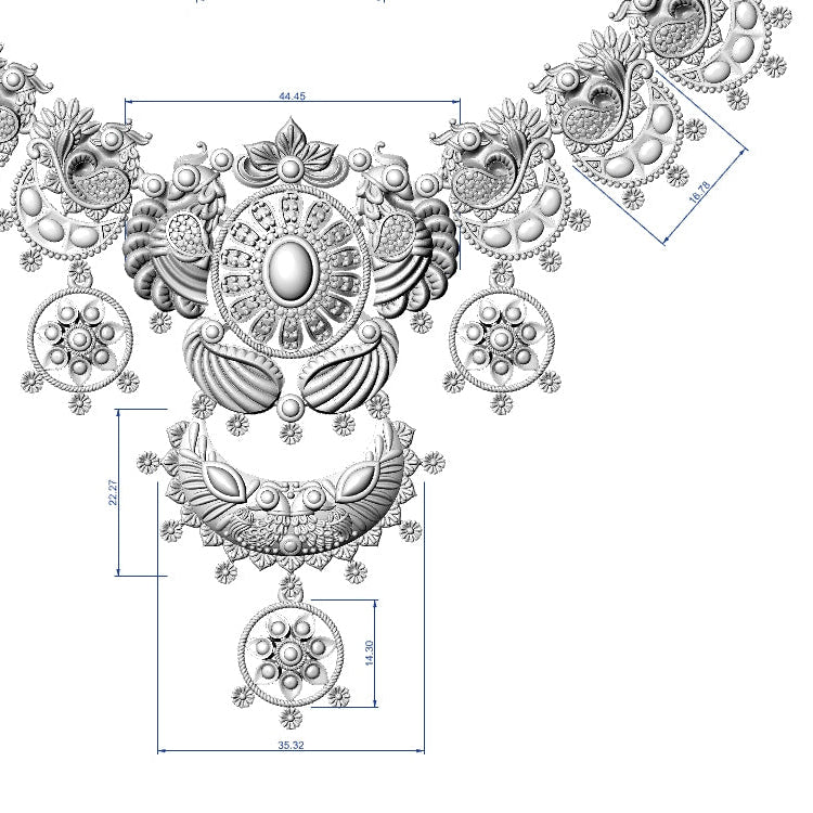 Traditional Temple Set Nakshi Necklace with Matching Jhumka