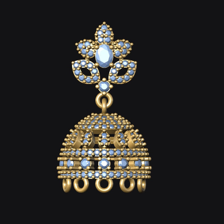 Jhumka 4 STL File with Push Setting Digital Download