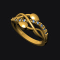 Ring STL File 17.5mm American Diamond Push Setting No.6 | Premium Jewelry CAD Design