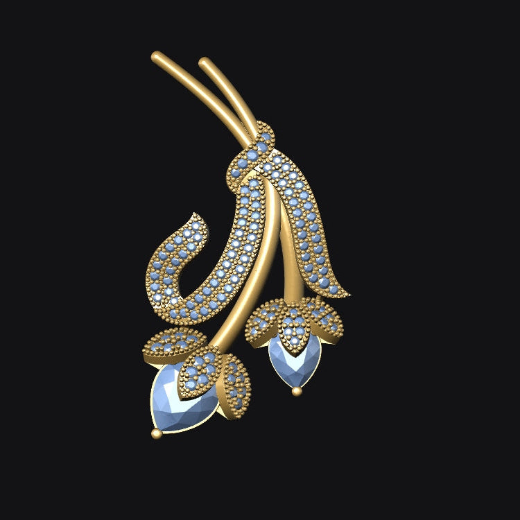 Gold and diamond pendant on a black background