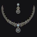 Jewelry set with necklace and earrings on a black background