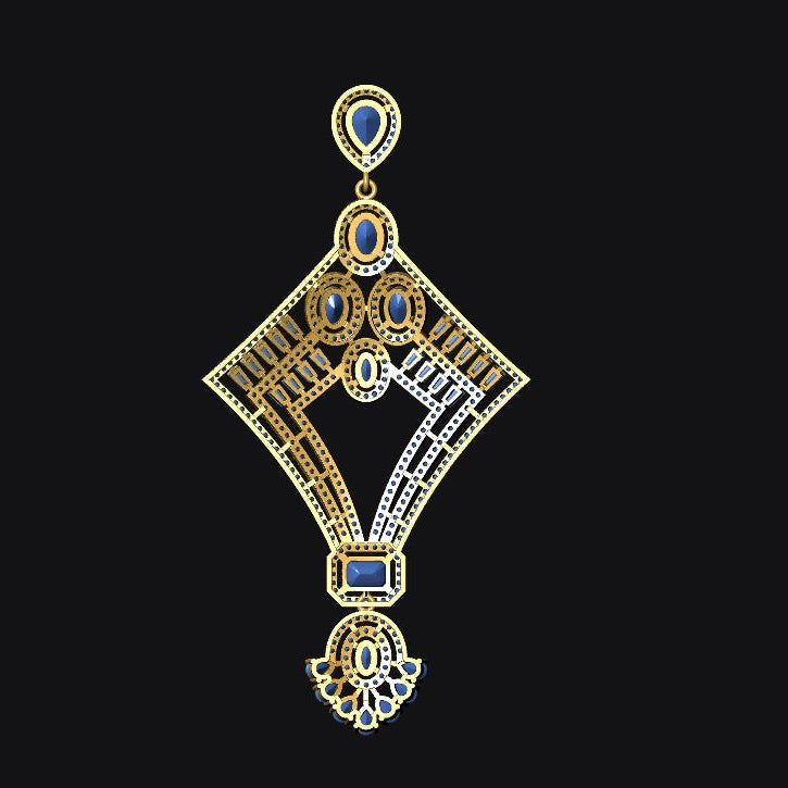 Gold and diamond pendant on a black background