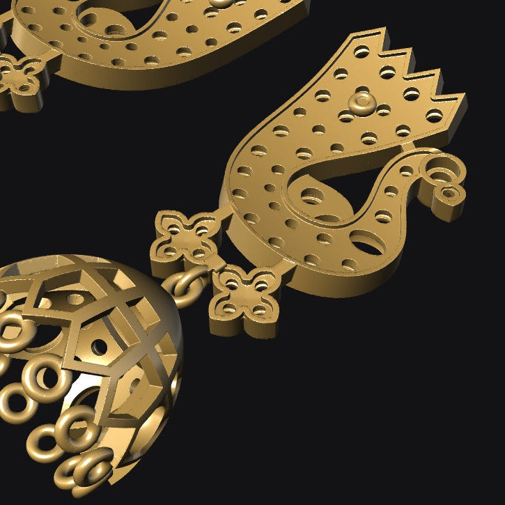 Gold decorative elements on a black background