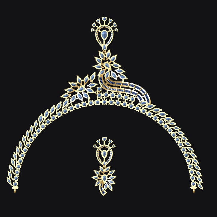 Necklace & Earring STL File – American Diamond Push Setting No.15 Digital Download