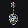 Pendant & Earring Set STL File – American Diamond Push Setting No.5 Digital Download