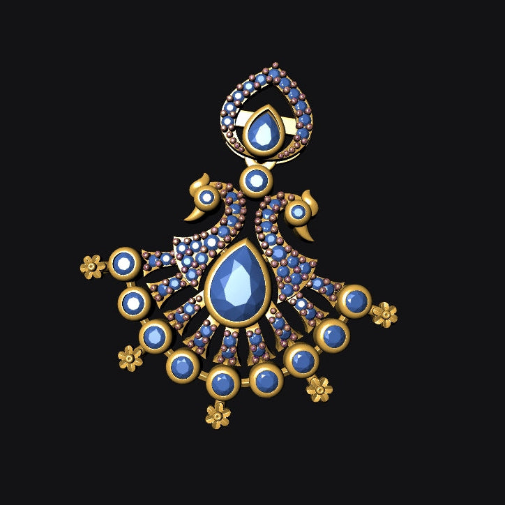 Necklace & Earring STL File – American Diamond Push Setting No.23 Digital Download