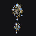 Pendant & Earring Set STL File – American Diamond Push Setting No. 7 Digital Download