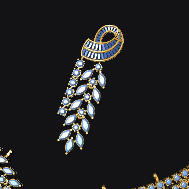Necklace & Earring STL File – American Diamond Push Setting No.25 Digital Download