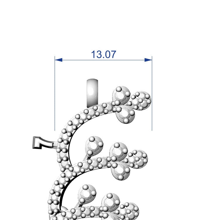 Necklace & Earring STL File – American Diamond Push Setting No.26 Digital Download