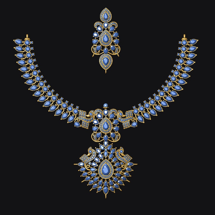 Necklace & Earring STL File – American Diamond Push Setting No.27 Digital Download