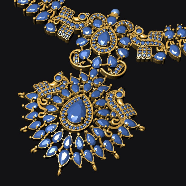 Necklace & Earring STL File – American Diamond Push Setting No.27 Digital Download