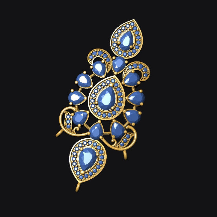 Necklace & Earring STL File – American Diamond Push Setting No.27 Digital Download
