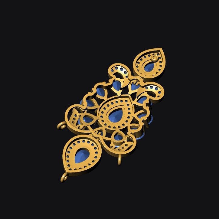 Necklace & Earring STL File – American Diamond Push Setting No.27 Digital Download