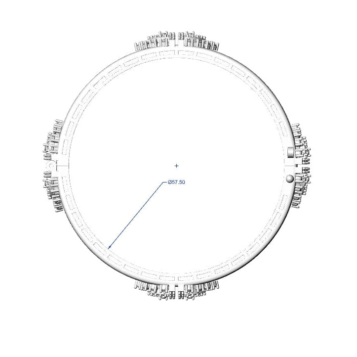 Changeable Bangle No. 1 | American Diamond Push-Setting STL File
