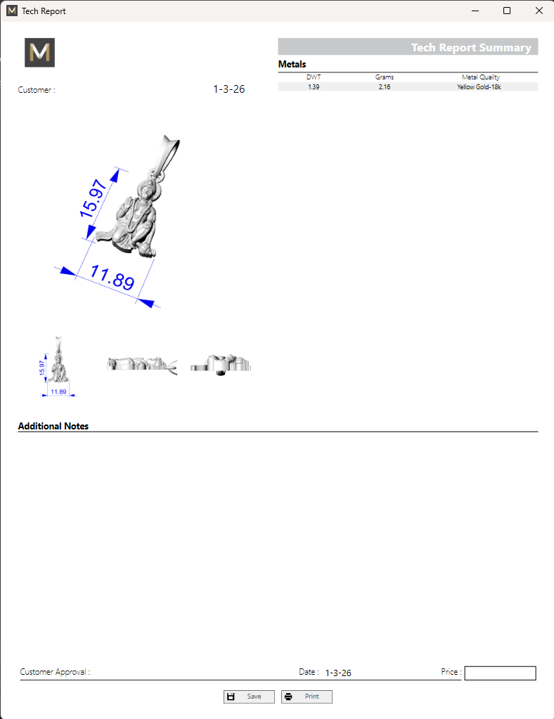 Technical report with a diagram of a person and measurements on a white background