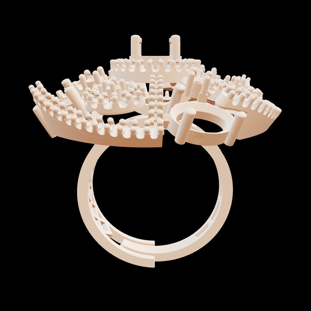 Ring STL File – 18mm American Diamond Push Setting | Digital Download
