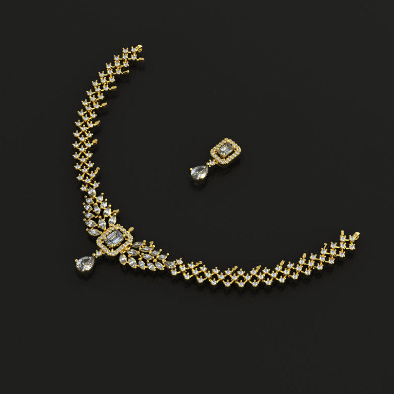 Necklace & Earring STL File American Diamond Push Setting No.6 Digital Download