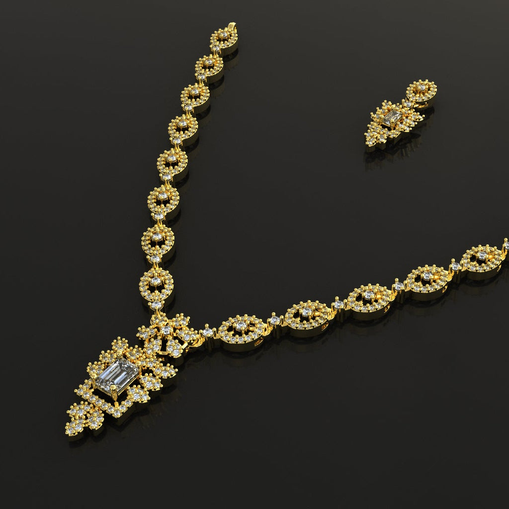 Necklace & Earring STL File American Diamond Push Setting No.8 Digital Download