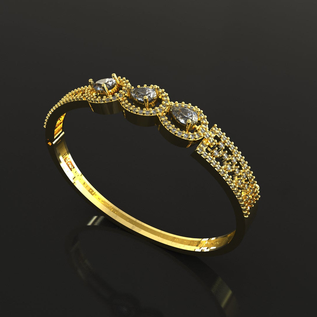 American Diamond Push-Lock Bracelet – Premium STL File