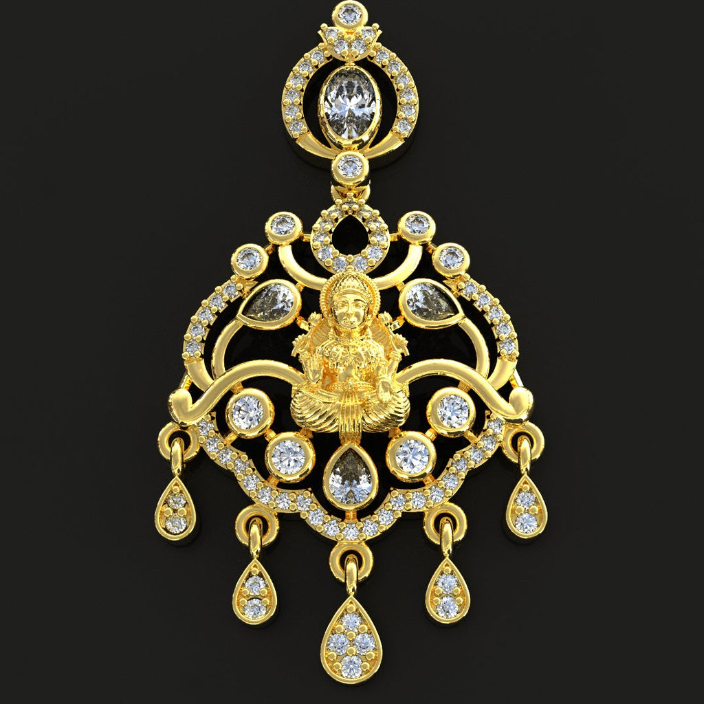 Traditional Goddess Lakshmi Temple Jewellery Set for Women | Necklace with Matching Earrings