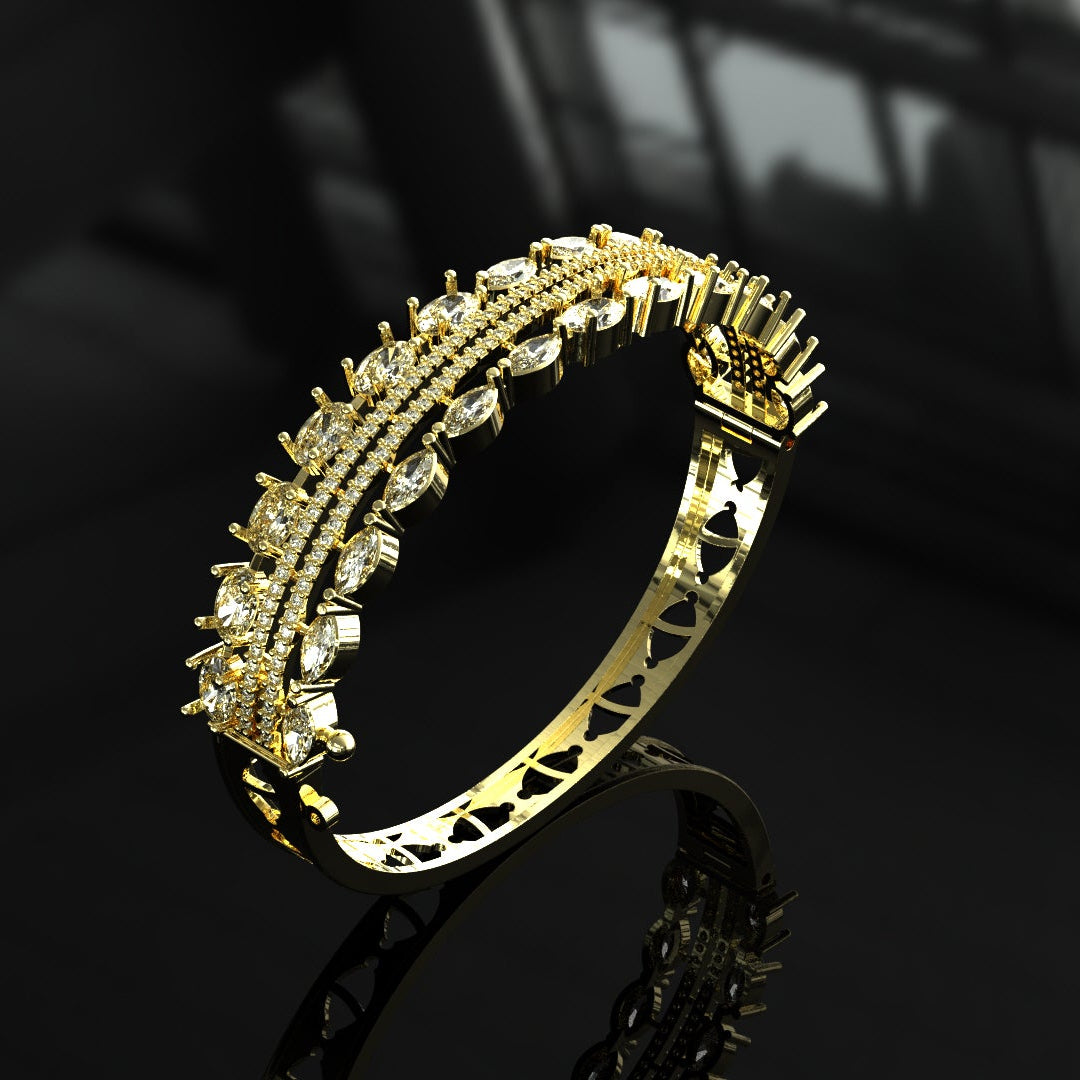 American Diamond Push-Lock Bracelet – Premium STL File